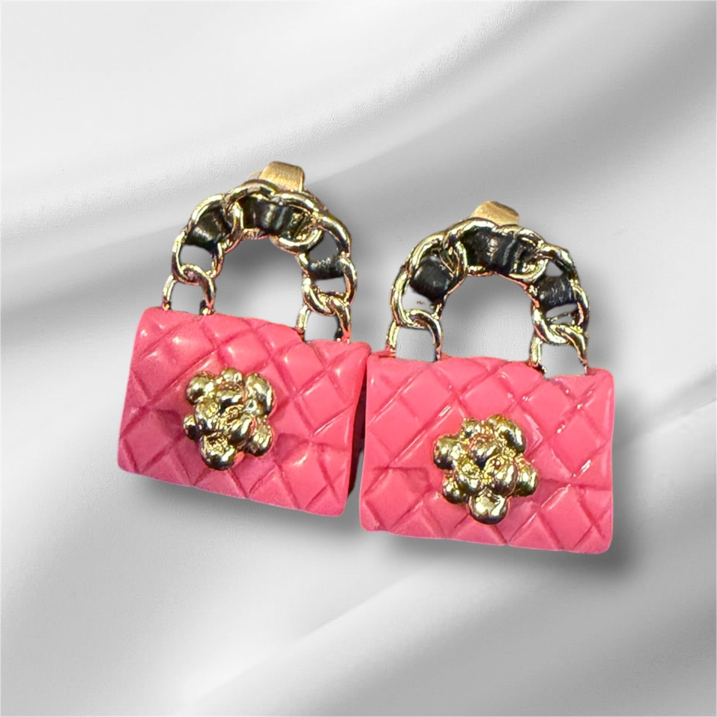 Flower purse earrings