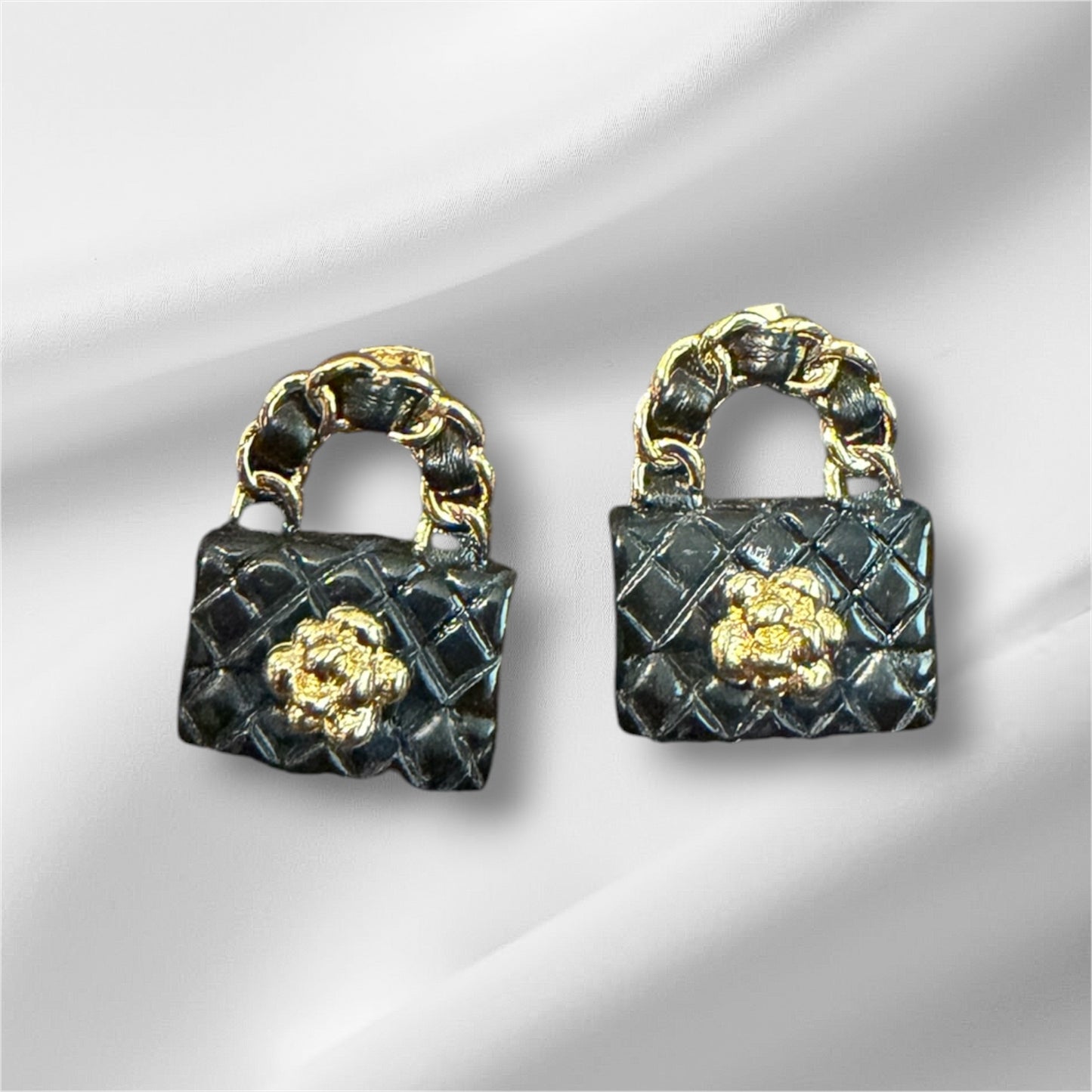 Flower purse earrings