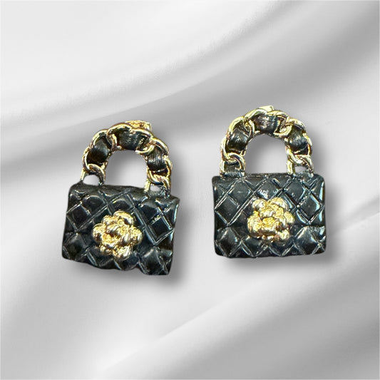 Flower purse earrings