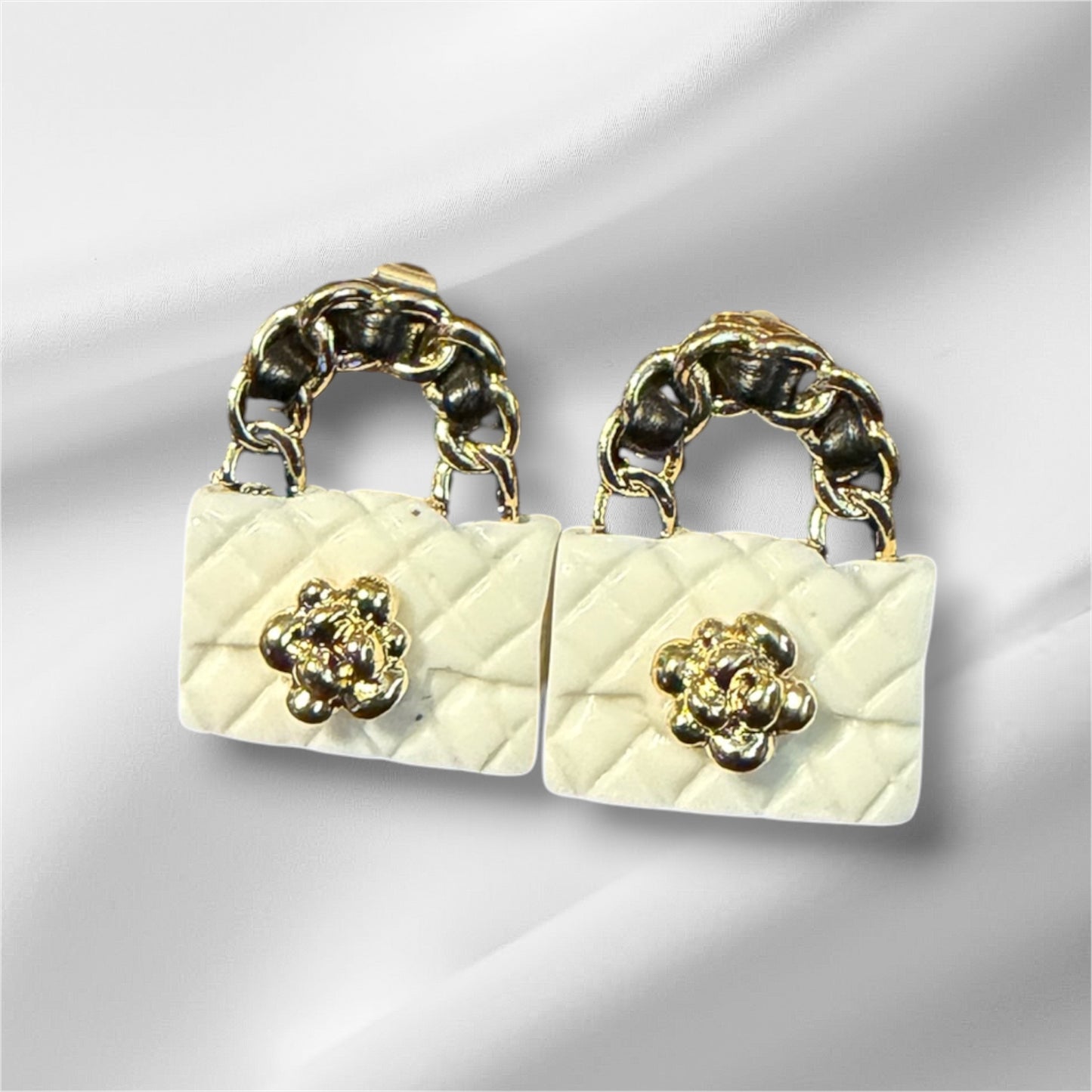 Flower purse earrings